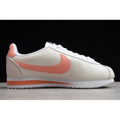 Nike Bayan Classic Cortez Leather Platini / Açık Kırmızı Lifestyle Ayakkabı Türkiye - 8KC24FAY